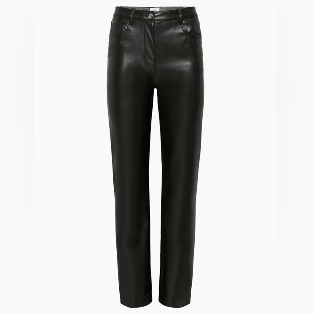 Wilfred Aritzia The Melina Straight-Leg Black Faux Leather Pants Size Women’s 6
